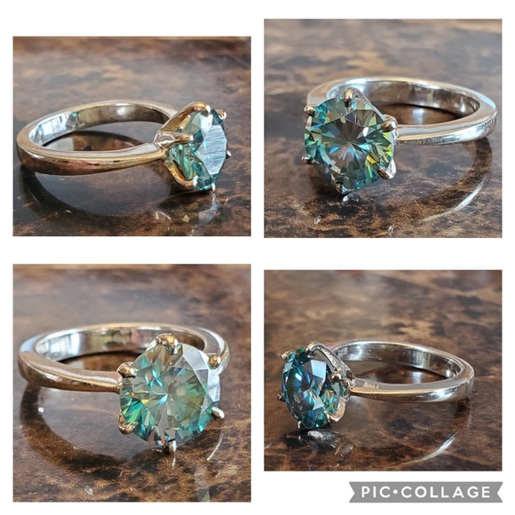 Genuine 3.15ct Blue Diamond Ring Size 7.5 - Picture 7 of 10